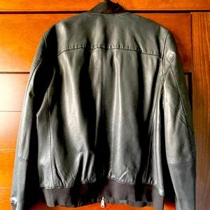 All Saints Leather bomber Jacket, size Large
